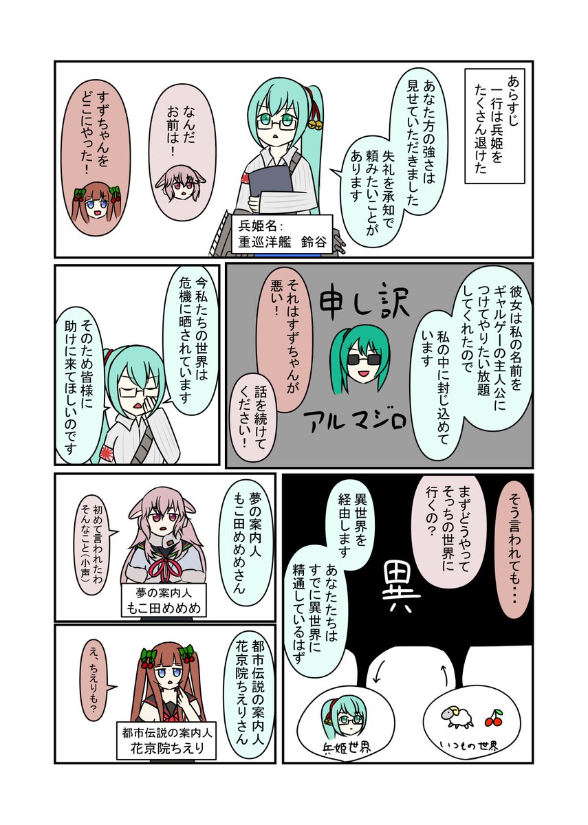 もひ 大人気ゲーム 少女兵器大戦の兵姫とアイドル部が戦ったり戦わなかったりするやつです めめアート ちぇり絵 すずあーと なとあーと ピノの自由帳