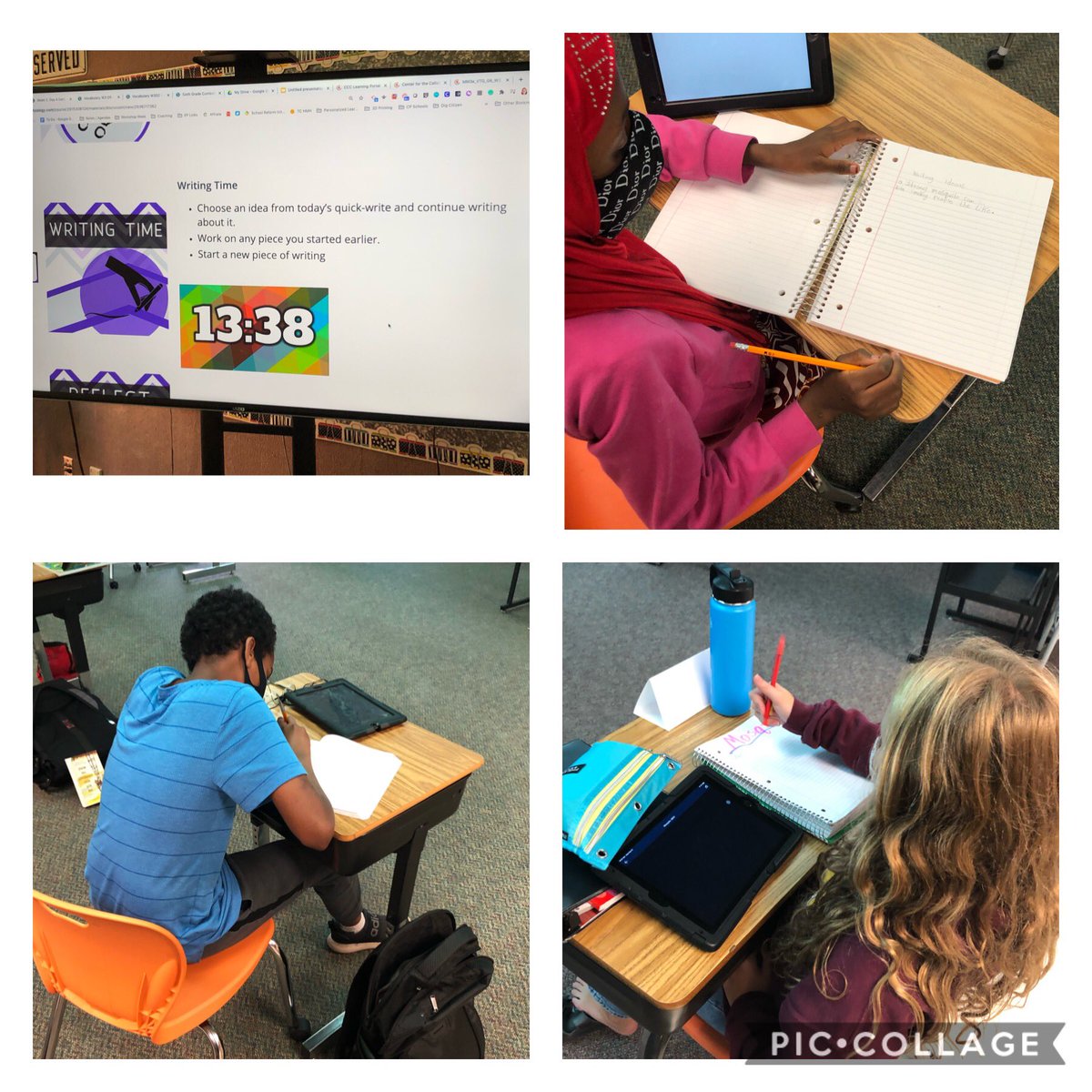 WerlingerTova's tweet photo. 6th grade students in Ms. Bookers class discussed writing ideas that were strange & imaginative. Then Ss chose to write about an idea sparked by convos today, something from a previous day or start something new. #CreativeWriting @CollabClassroom #ELVision4Learning https://t.co/QqUPMzB64u