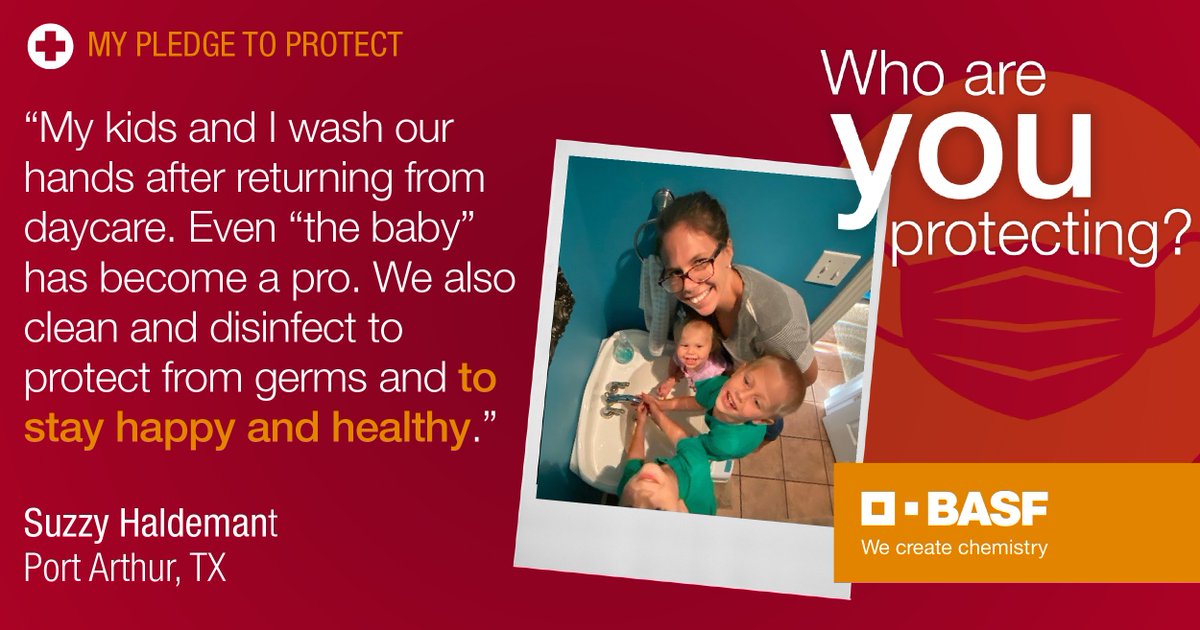 basf_texas's tweet photo. #BASF #Texas employees are continuing to pledge to protect. Making it a family effort helps to protect from germs and keep everyone happy and healthy!  #BASF_PledgeToProtect https://t.co/umSaN2JEXm