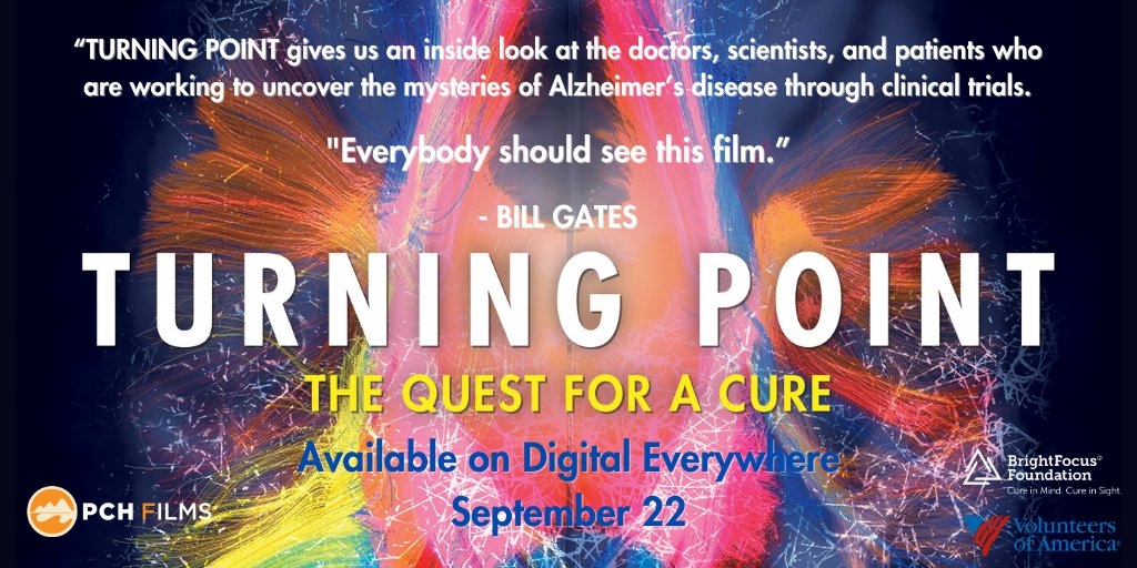 rbanyc's tweet photo. #TurningPointDoc, which tells the story of scientists and their quest for a cure for #Alzheimers, is out today on @altavod and on digital 9/22! Directed & produced by acclaimed filmmaker #JamesKeach @pchfilms. Visit https://t.co/xbvGjytrC2 to learn more. https://t.co/iSm9bzzyAC