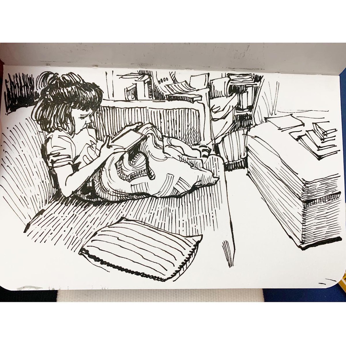 More sketches of Juni in remote Kindergarten 