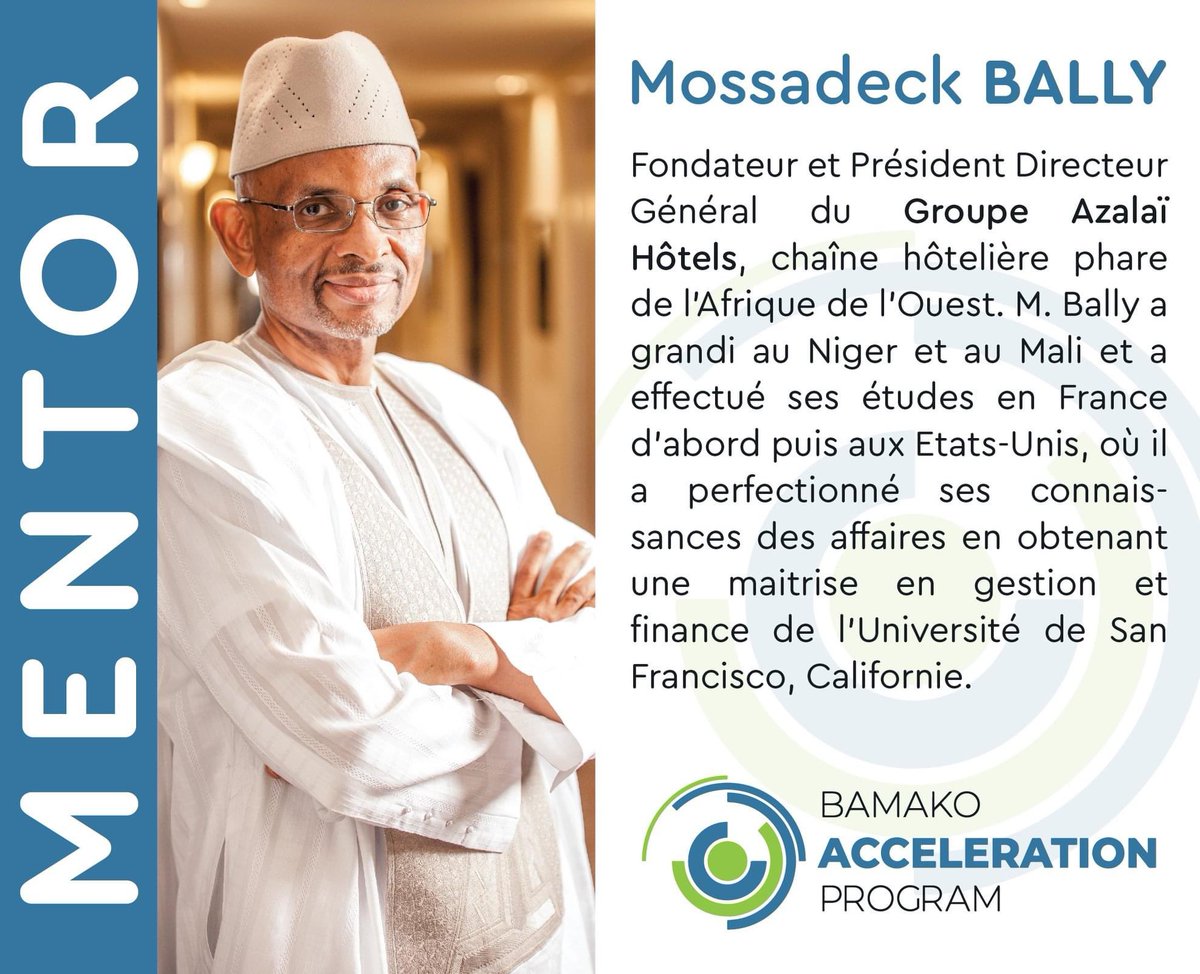 [ NOS MENTORS ]

M. Mossadeck BALLY, Fondateur et Président Directeur Général du Groupe Azalaï Hôtels.

Découvrez plus sur nos mentors en cliquant sur le lien ci-dessous 👇  bkoacceleration.com

#bkoacceleration #entrepreneur #startup #Bamako