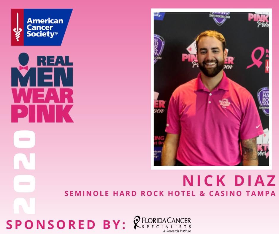Happy #RealManMonday to Nick Diaz-Granados <a href="/diceydiaz/">Nick Diaz-Granados</a> from Seminole Hard Rock Hotel &amp; Casino!

DYK that Seminole Hard Rock Hotel &amp; Casino, Tampa has participated in this campaign every year since it started and collectively have raised $38,715 to support courageous women.