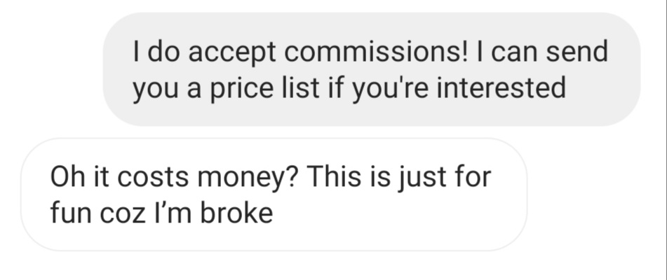 eclecticmuses's tweet photo. Please... please do not do this to artists, or anyone who offers creative talents as a service, please, I'm begging you https://t.co/kGj2BlhLWM