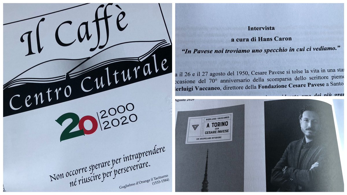“In #Pavese noi troviamo uno specchio in cui ci vediamo.”
Sulla rivista dell’associazione “Il Caffè - Centro Culturale” (Gent, Belgio), la mia intervista a <a href="/piervaccaneo/">Pierluigi Vaccaneo</a>, direttore della Fondazione <a href="/PaveseCesare/">Cesare Pavese</a> a Santo Stefano Belbo.