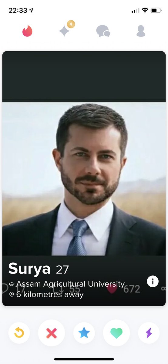 Some catfish strategies just intrigue me.

It’s bad enough to choose a white dude for a gal in Bangalore.

But PETE BUTTIGEIG? 

Like sure, you could choose a generic male model. 

Instead you choose the ultimate centrist dad?