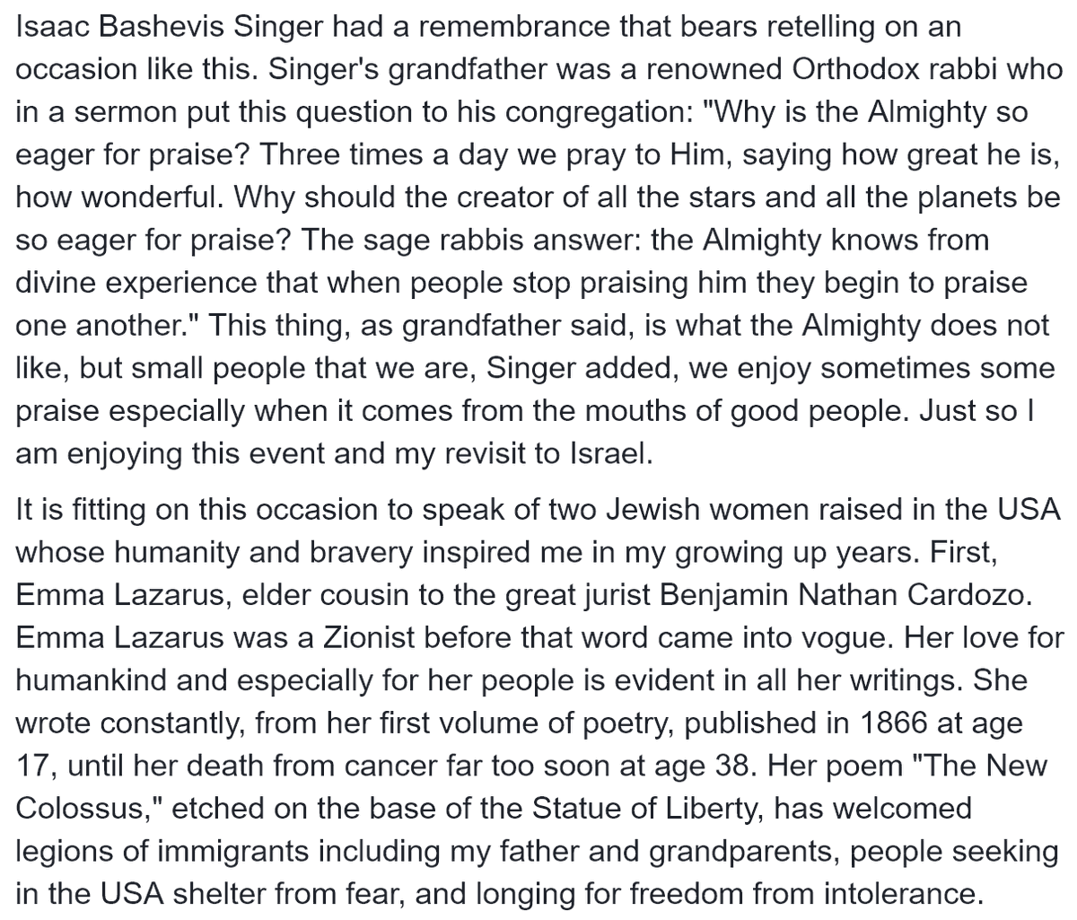 Instead of reading The Guardian's bizarre misreporting on Ruth Bader Ginsburg's Jewishness, I recommend instead reading this remarkable speech she delivered in 2018 in Israel about her Jewish identity and commitments: