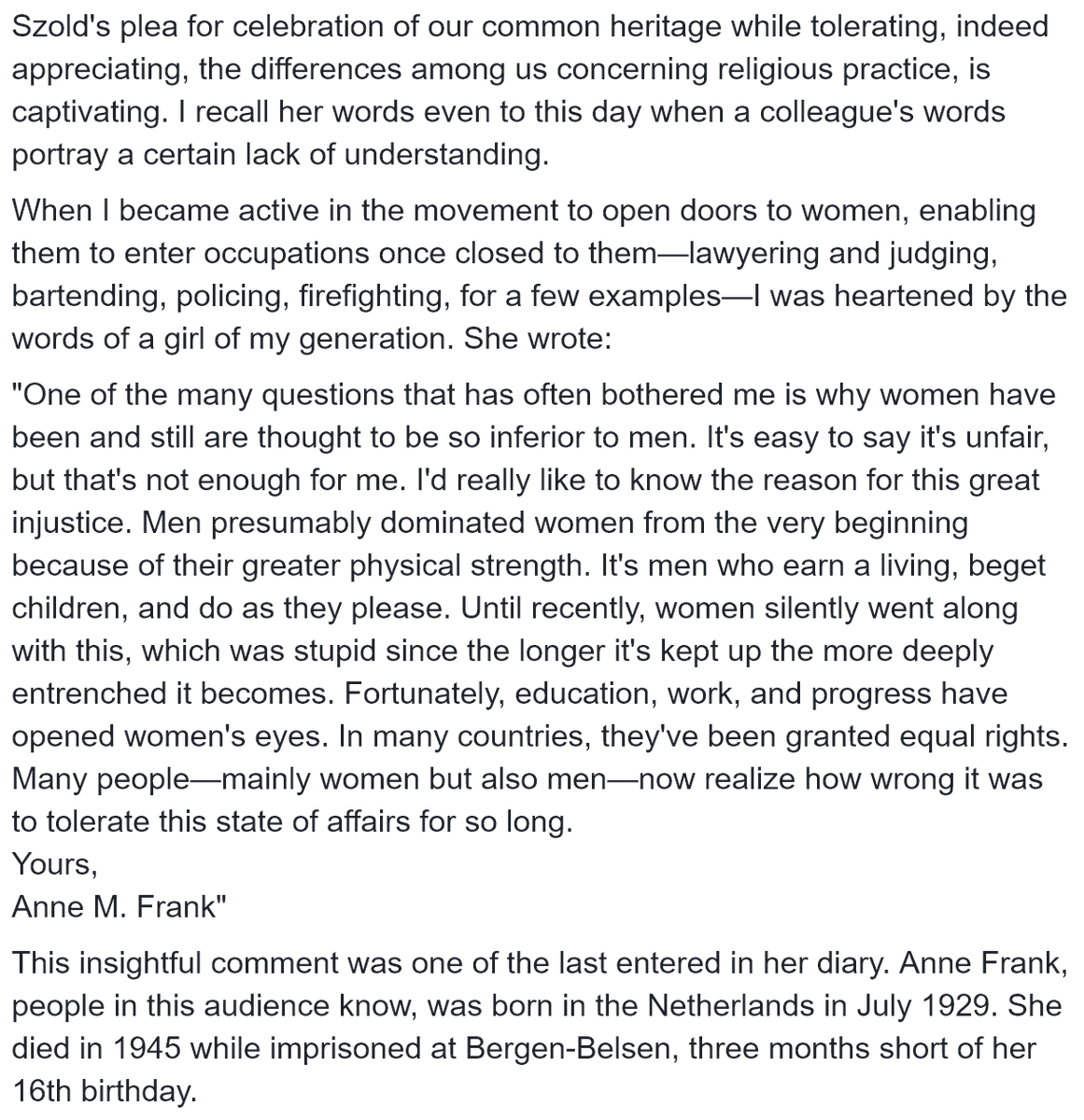 Instead of reading The Guardian's bizarre misreporting on Ruth Bader Ginsburg's Jewishness, I recommend instead reading this remarkable speech she delivered in 2018 in Israel about her Jewish identity and commitments: