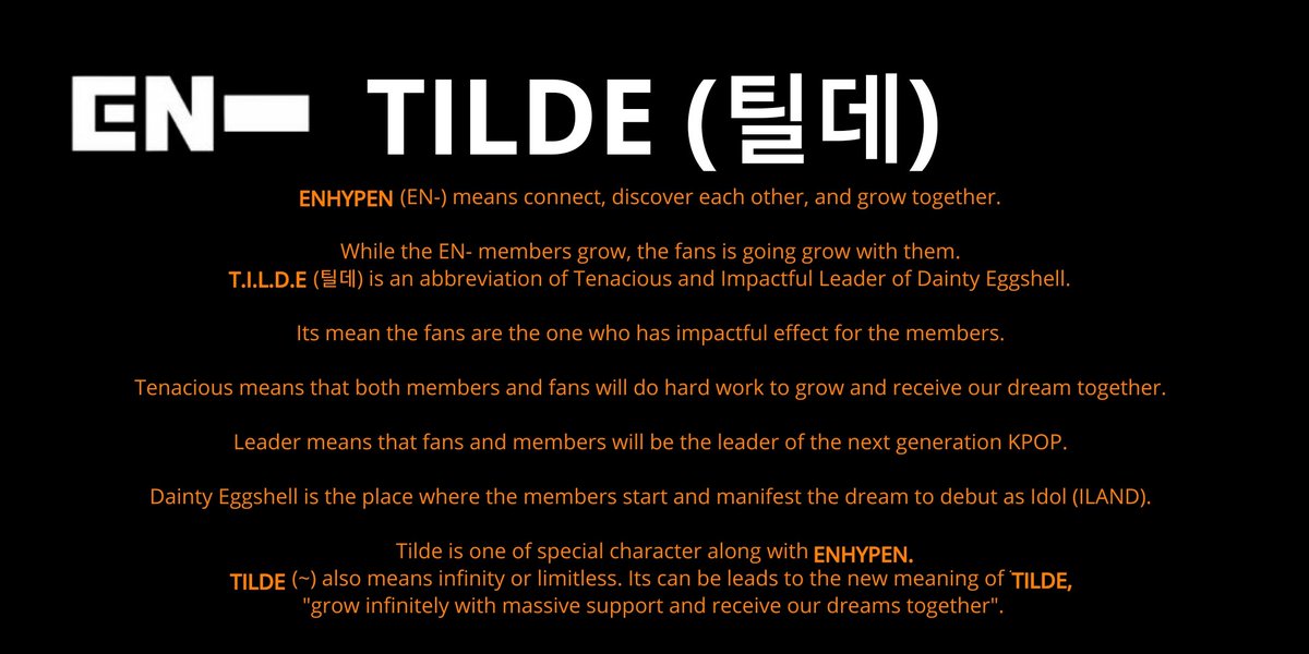 [ #ENHYPEN FAN CLUB NAME SUBMISSIONS THREAD]Here are 4 of the names you guys submitted to our tracker!SUFFIXSYNERGYTILDE "틸데"TOPAZ @ENHYPEN @ENHYPEN_members #엔하이픈 #ENHYPEN_FandomName