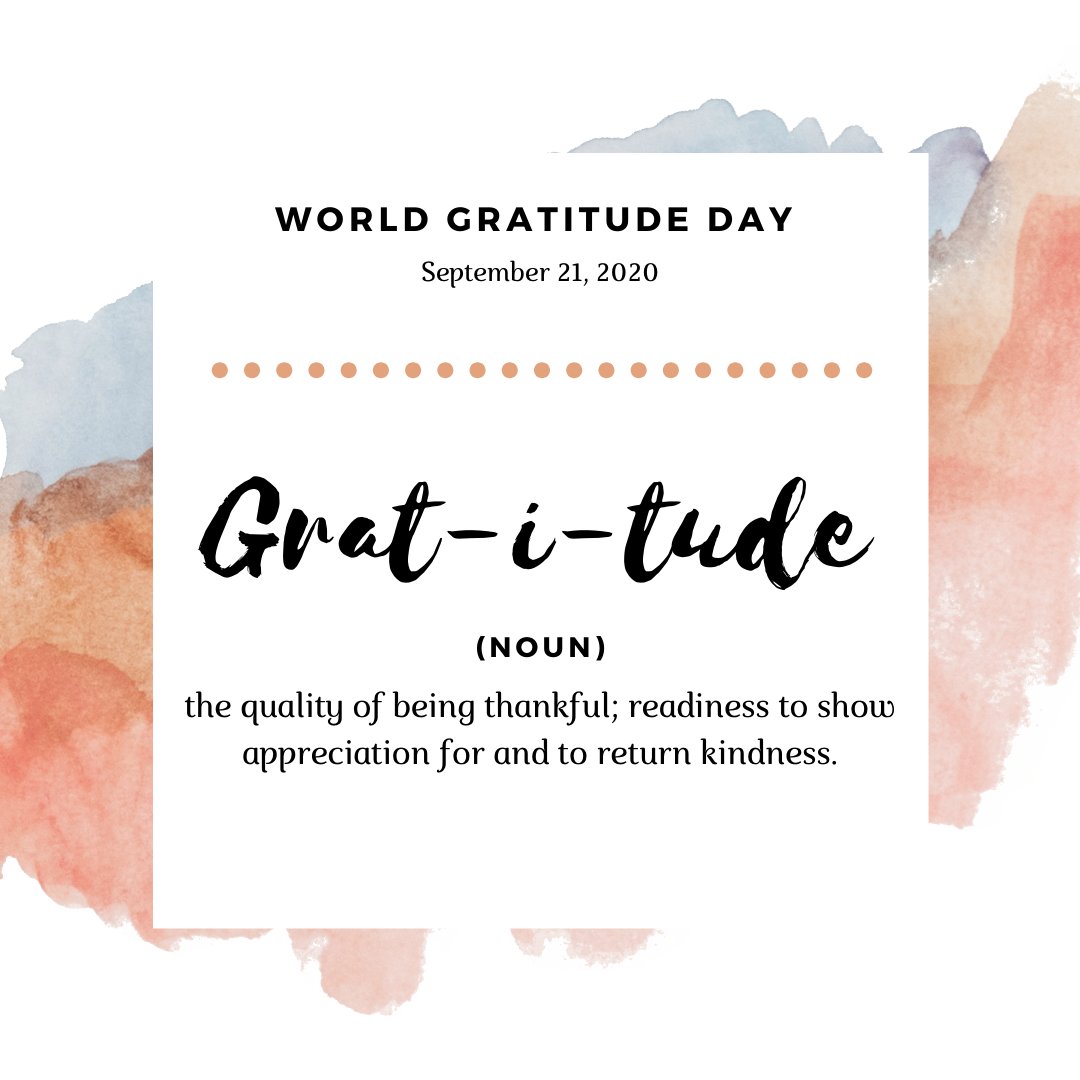 RPDVSU's tweet photo. A #grateful mindset can help to increase feelings of #positivity, happiness and growth. Focusing on #gratitude can also help to reduce negative thoughts. Tell us below what you're grateful for today.  #worldgratitudeday https://t.co/M8fTP6QJlX