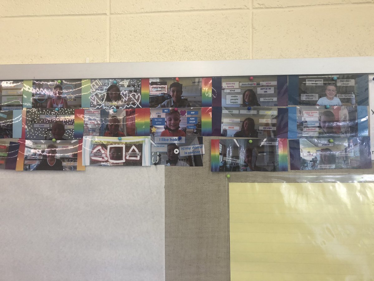 Mrs__Schiller's tweet photo. Missed being able to see my students’ smiling faces, so I decided to hang them permanently to my bulletin board! https://t.co/OoHPghoDEh