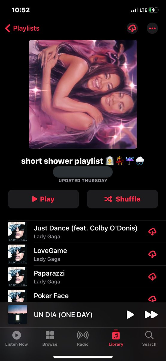 my short shower playlist