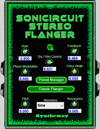 sonicircuit's tweet photo. Sonicircuit Stereo Flanger v1.6 available for Windows + Mac: VST, VST3, Audio Unit Plugins https://t.co/VOphSXCCun #StereoFlanger #FlangerVST #InfiniteFlanger #FlangerVST3 #FlangerAudioUnit #JetPlaneFlanger #ShepardTone #BarberPoleFlanger #FlangerEffect #ThroughZeroFlanger https://t.co/l96Un2fyvx