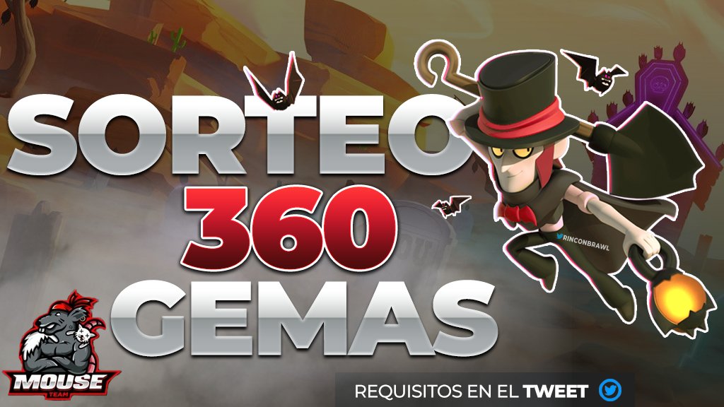 😱 SORTEAZO DE 360 GEMAS
💸 21,99€ PAYPAL U OTRO
➡️ Compra el #BrawlPass y skins 

✅ RT y MG
✅ Seguir a <a href="/MouseTeam_/">Mouse Team</a> &amp; <a href="/RinconBrawl/">Brawl Stars info</a> 
✅ Mencionar a un amigo

⏰ Finaliza el 24/09