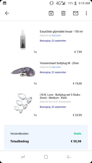 For future content i ordered lube, a tail buttplug and 3 different sizes of jewel buttplugs. https://t