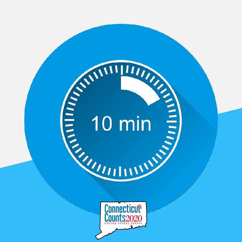 CTCounts2020's tweet photo. The Census has 10 questions and takes less than 10 minutes to respond. What are you waiting for?

Fill yours out today! https://t.co/xA2mevcRwR 
#CTCounts2020 https://t.co/vtENP3SKgK