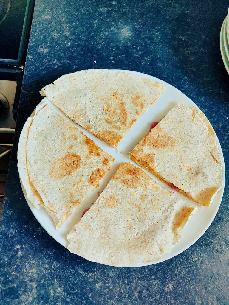 SashaWillans's tweet photo. @wrpsinfo after 6 months of making these at home I just overheard Harry telling his aunt that Mrs Mills Quesadillas are still the best 😬👍 #morepracticeneeded https://t.co/Jg6FGuy8wK