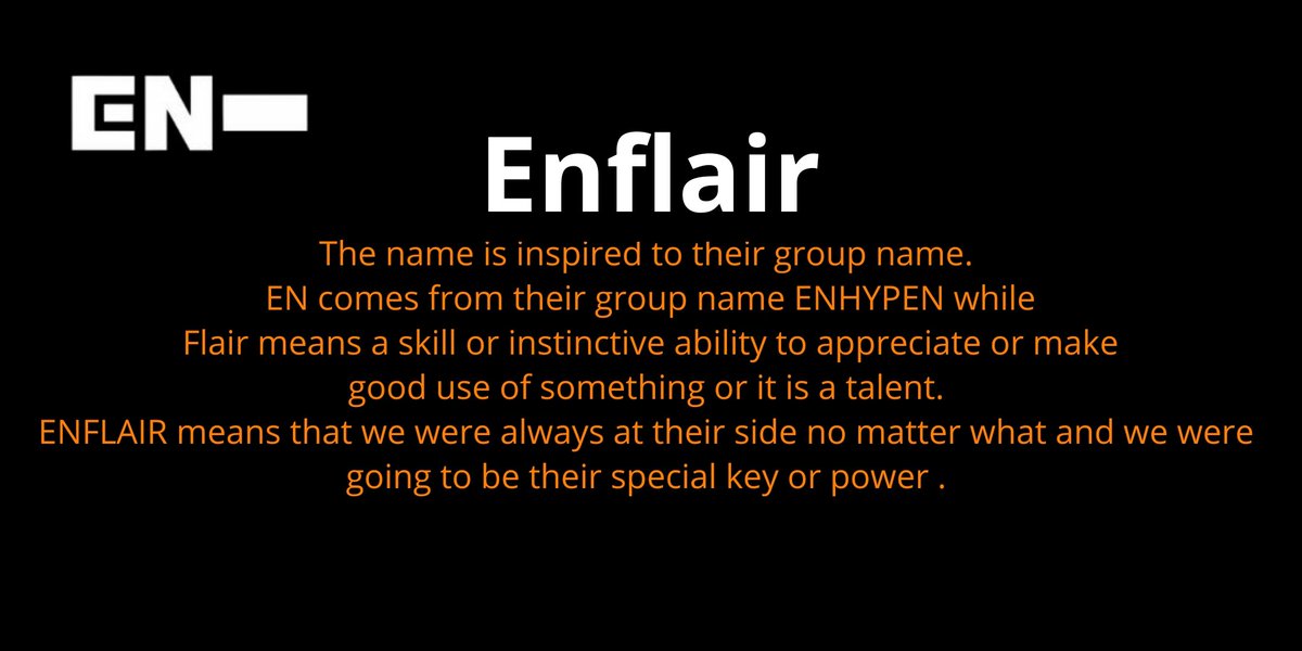 [ #ENHYPEN FAN CLUB NAME SUBMISSIONS THREAD]Here are 4 of the names you guys submitted to our tracker!ENERGYEnfagrowEnfiniteEnflair @ENHYPEN @ENHYPEN_members #엔하이픈 #ENHYPEN_FandomName