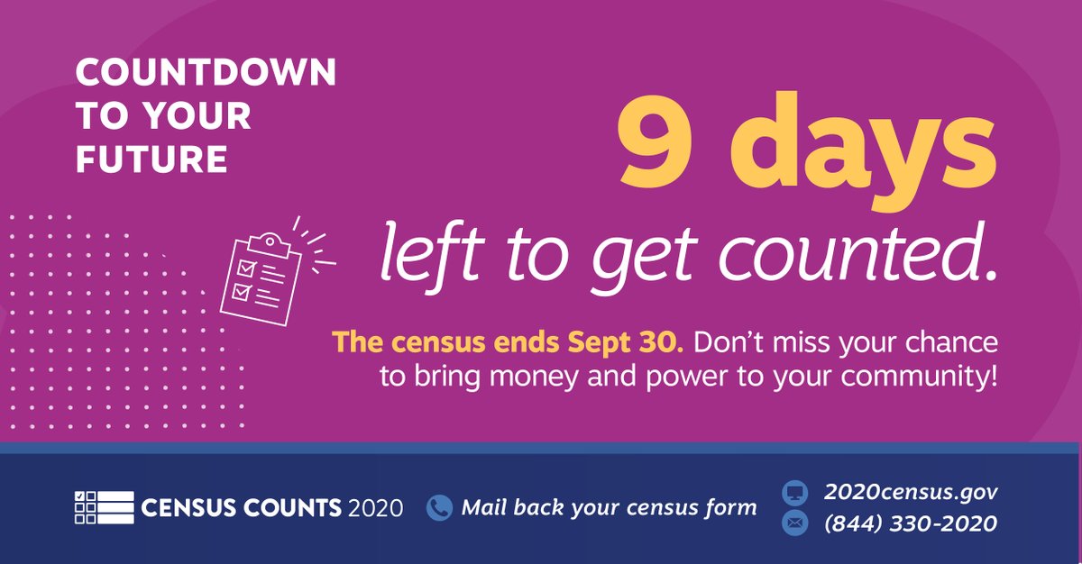 GrtrCincyCounts's tweet photo. It's the final countdown! We have 9 days to get everyone counted in Greater Cincinnati before the census closes. Please share and fill out the census today at https://t.co/eIHWUbI6rL #GreaterCincyCounts https://t.co/kgBo1s8c0Y