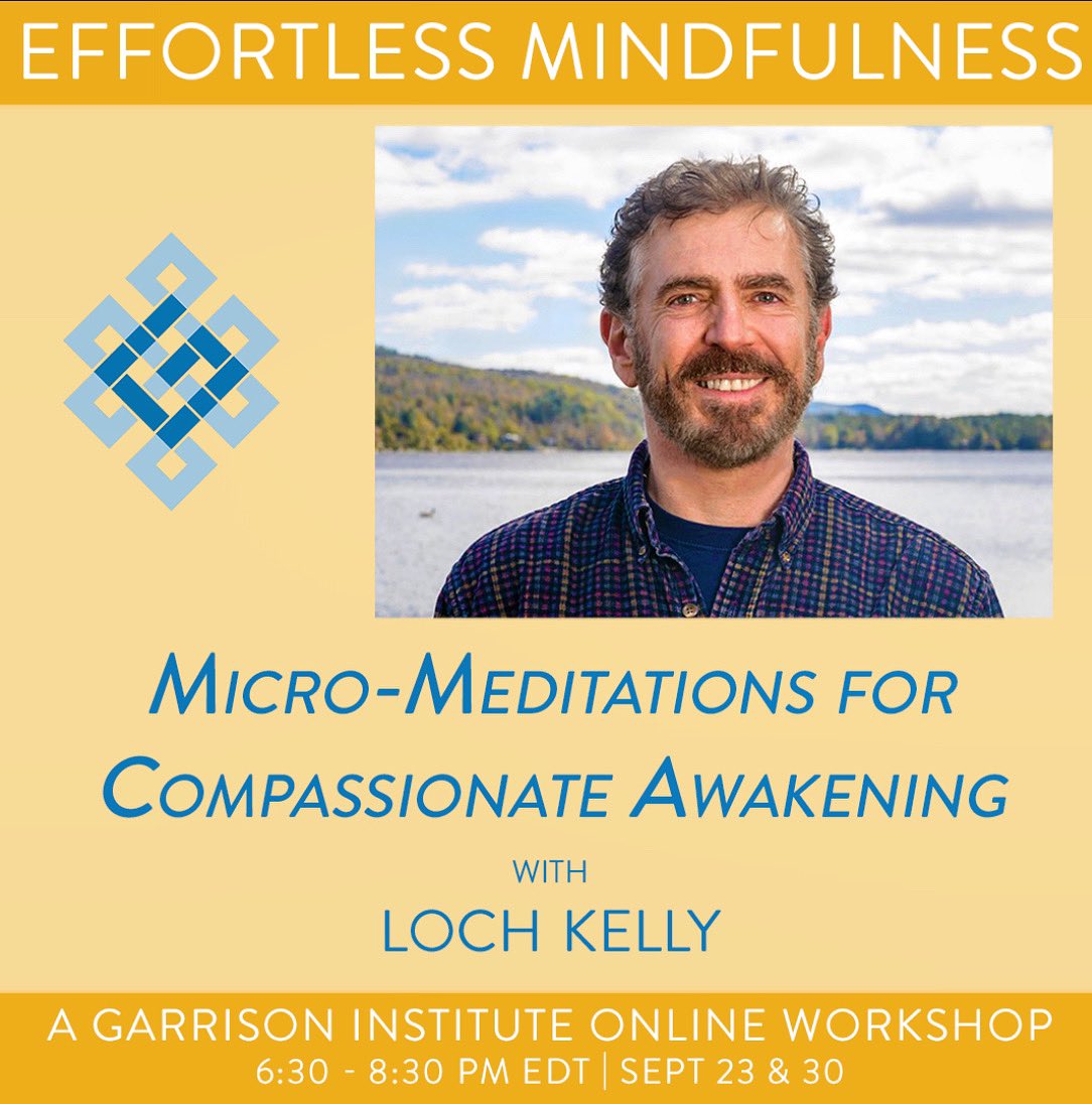 LochKelly1's tweet photo. In this time of stressful changes, it is liberating to discover the changeless source of our wisdom, love and embodied well-being that is already available within us. Join me online this Wednesday with the @GarrisonInst #garrisoninstitute #effortlessmindfulness #awakening https://t.co/ZXLEAR7t82
