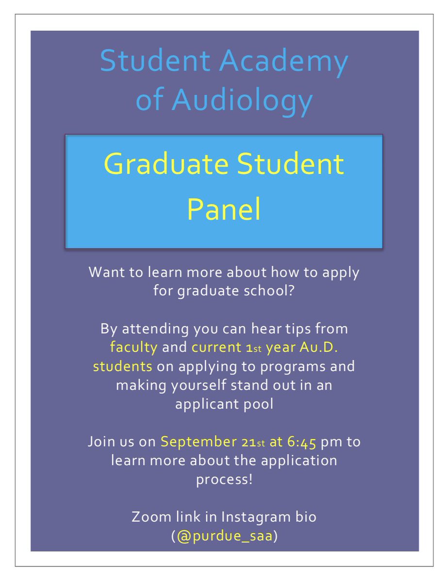 Don’t forget about the SAA graduate panel tonight at 6:45 following NSSLHA! Hope to see you there!