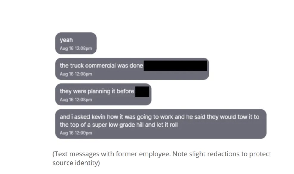 Turns out the video was just them finding a hill that looked flat and rolling the truck down the hill and filming from an angle so it looked legit...(Allegedly)