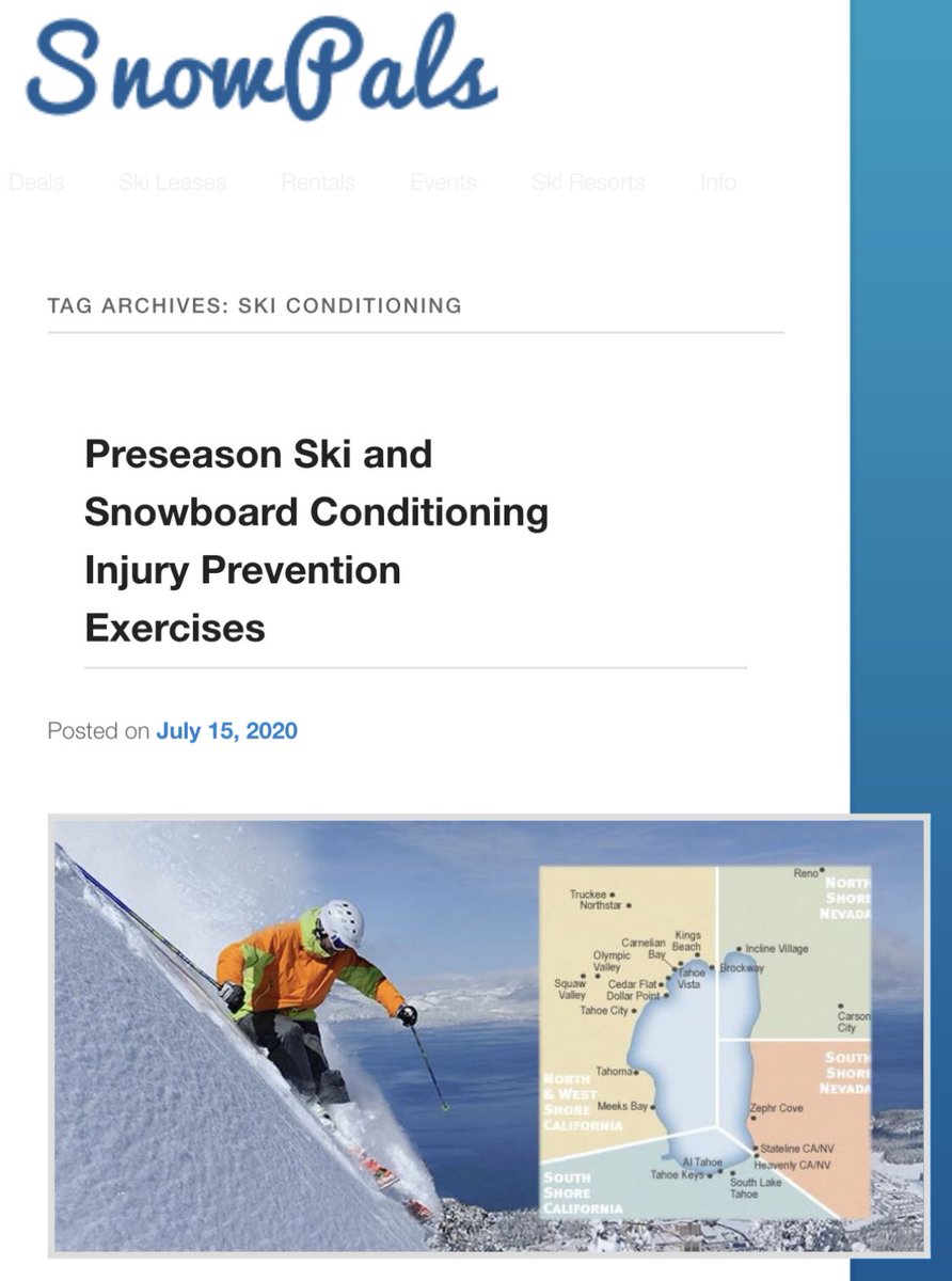 8 weeks until ski season snow sports; are you in top fitness shape to ski & snowboard + backcountry? Take advantage of work from home to prioritize workouts. Add ski, ride fitness conditioning to get in shape & avoid injuries:  http://www.snowpals.org/tag/ski-conditioning/   #SF  #BayArea Tahoe