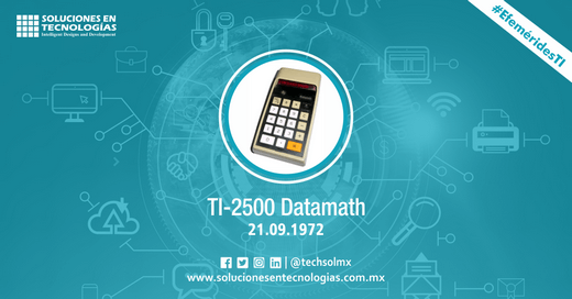 techsolmx's tweet photo. Un día como hoy (21/09/1972): Texas Instruments lanzaba la calculadora TI-2500, mejor conocida como Datamath, con cuatro funciones y utilizaba el punto decimal flotante con 8 dígitos. https://t.co/X03rqGL4wu

#SomosSoluciones #EfeméridesTI #TexasInstruments #TI2500 #Datamath https://t.co/nB8pf78HO7