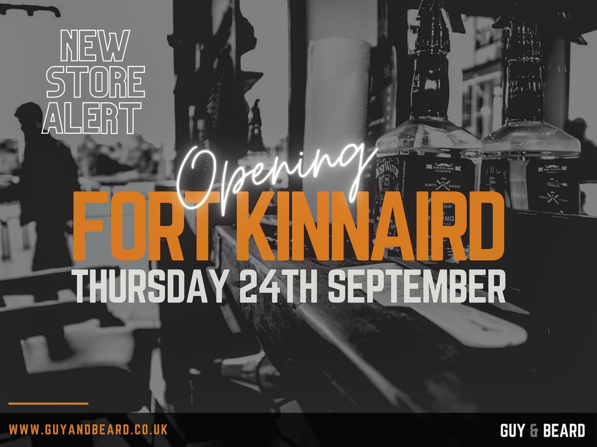 guyandbeard's tweet photo. NEW STORE ALERT 🚨 We are delighted to announce that we will be opening a new store at  @fort_kinnaird this Thursday 24th September‼️We look forward to welcoming you 💈 💇🏼‍♂️ https://t.co/xmFafr9r3r