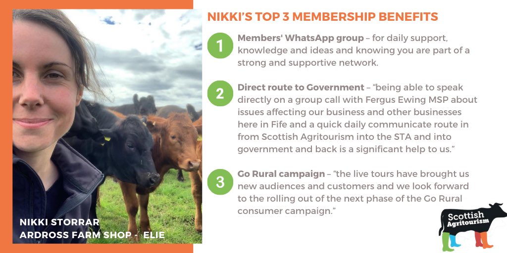 Join Scottish Agritourism today, the new sector body for #agritourism in Scotland. Here are Nikki’s top 3 reasons to join. Nikki and family own &amp; run ⁦@ArdrossFarmShop⁩ in #Fife. Join scottishtourismalliance.co.uk/agritourism ⁦<a href="/st_alliance/">ST Alliance</a>⁩