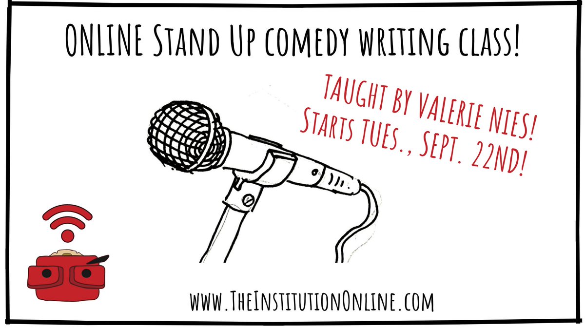 TheInstitution's tweet photo. Hey, Gang! @valerieknees is teaching her world famous Online Stand Up Comedy Writing Class again! Her class starts tomorrow night, and we've saved a spot for you!

Click here for more info: https://t.co/RelxtscrJc https://t.co/FOJXhm8bYy