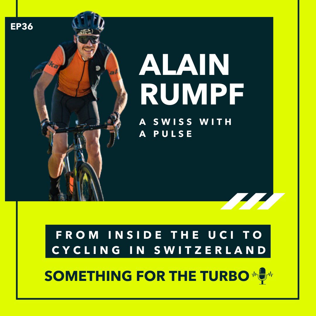 unfoundcc's tweet photo. Ep 36 is OUT: We caught up with self-proclaimed 'cycling bum' @alainrumpf about his 36 years in cycling. From racing to working with the UCI for 20years, cycling guiding in the Swiss Alps to providing wonderful cycling content. On all major pod platforms: Something for the Turbo https://t.co/seQ39NH4BH