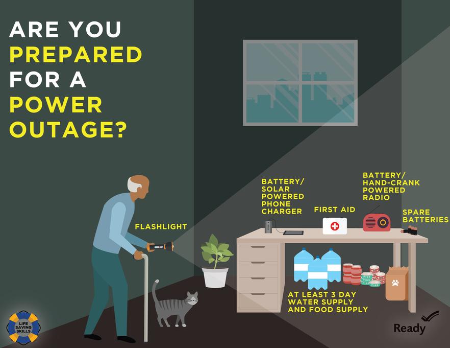#BeReady for a power outage if a storm is forecast to affect your area:

⚡ Charge your devices
🔦 Gather flashlights &amp; batteries
💡 Keep generators outside and at least 20 feet from the house
🛒 Stock up on emergency supplies to last you a few days

More: ready.gov/power-outages