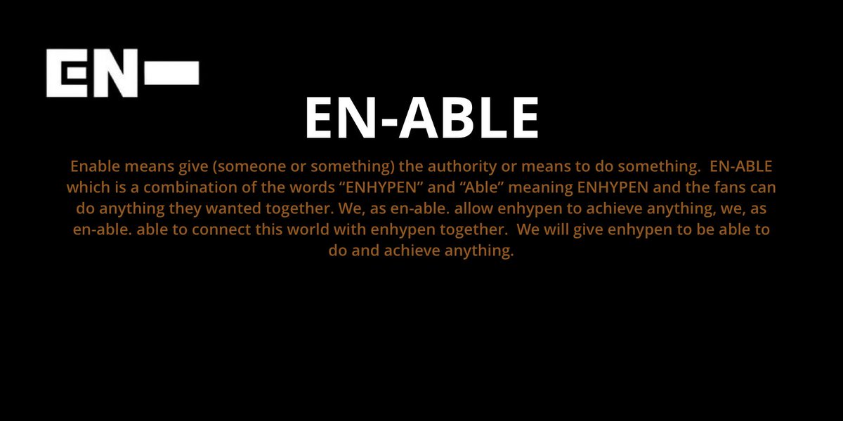 [ #ENHYPEN FAN CLUB NAME SUBMISSIONS THREAD]Here are 4 of the names you guys submitted to our tracker!EN RAYEN-ABLE EN-CHANTER (엔찬터)EN-FORCE @ENHYPEN @ENHYPEN_members #엔하이픈 #ENHYPEN_FandomName