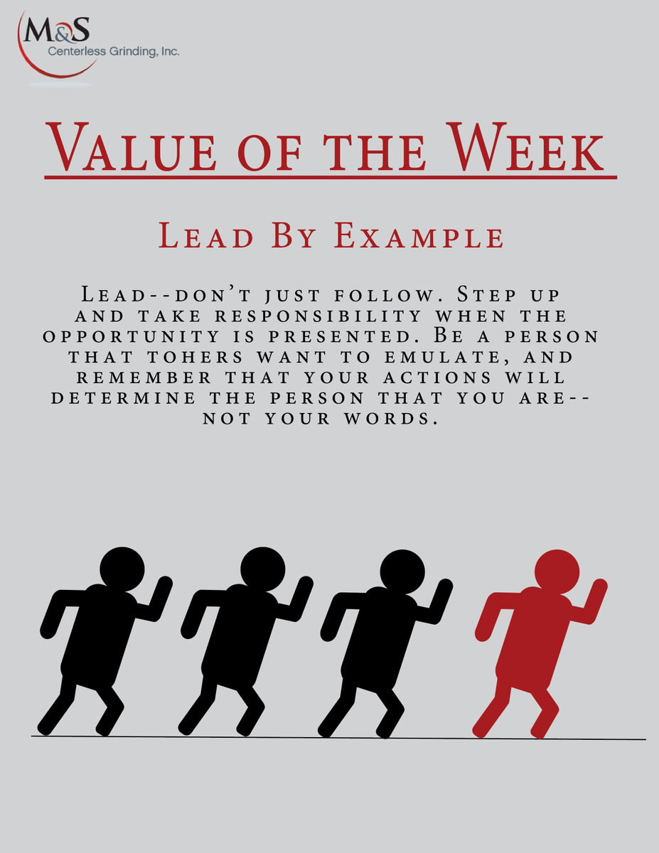 MandSGrinding's tweet photo. This week's Value is Lead By Example. https://t.co/5yoc9eOa15