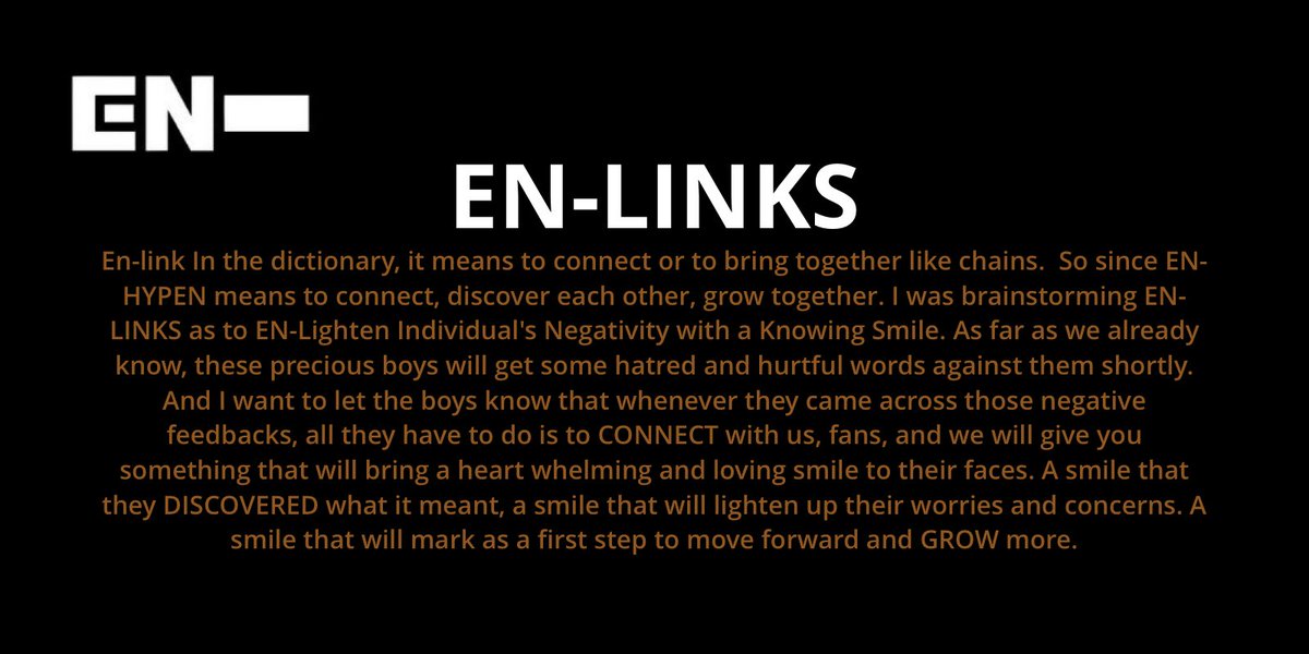 [ #ENHYPEN FAN CLUB NAME SUBMISSIONS THREAD]Here are 4 of the names you guys submitted to our tracker!EN-HYPESEn-joyEN-LINKSEN-PATHY/ENPATHY @ENHYPEN @ENHYPEN_members #엔하이픈 #ENHYPEN_FandomName