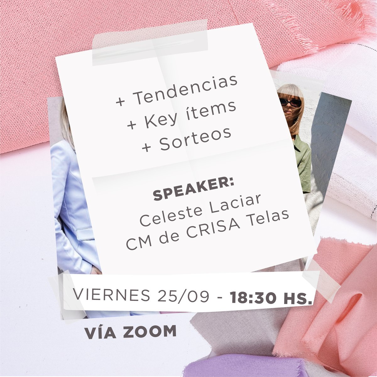 ModaCRISA's tweet image. 🅜🅞🅓🅐 🅟🅞🅢🅣 🅟🅐🅝🅓🅔🅜🅘🅐
Charla #virtual- vía #Zoom
¡Todos invitados!
◎ Preinscribite completando el formulario ⇝ forms.gle/UX7qrYnjbzStJ7…
#ModaAMedida #Primavera20 #Verano21 #Tendencias #Moda #TelasDivinas
