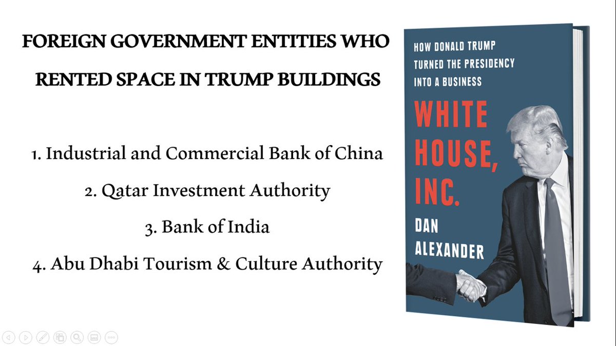 (5/6) At least 4 foreign government entities rented space in Trump buildings while he served as president. Here they are.