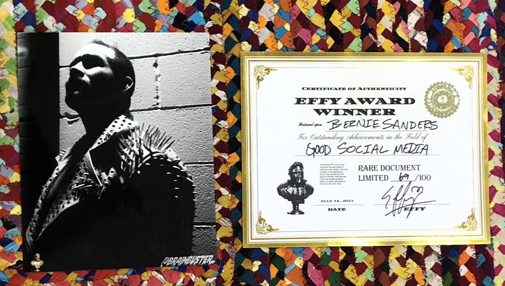 EFFYlives's tweet photo. You'll get the award and membership card as well as a signed 8x10 from @Brainbuster__ , the suction cup hygiene EFFY toothbrush, The EFFY condom, and the enamel pin designed by @kevinxku https://t.co/O6178V4r2U
