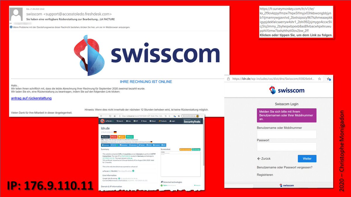 Warning: SWISSCOM SCAM (21.03.2020) 
#SCAM #Awarenessraising #Phishing #SWISSCOM
