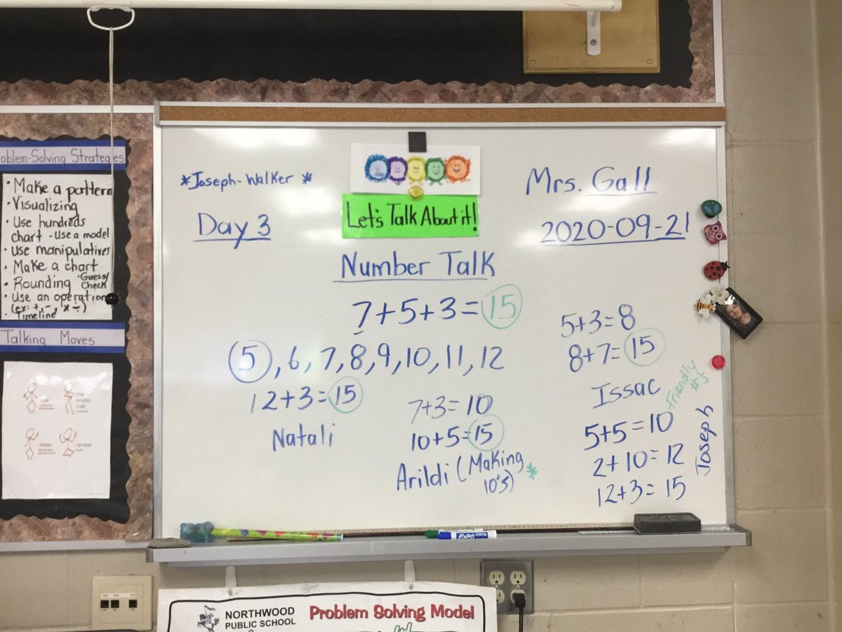 SandyGall71's tweet image. @northwoodps @PrincipalRomano Number Talk in 4G. #makingtens #friendlynumbers