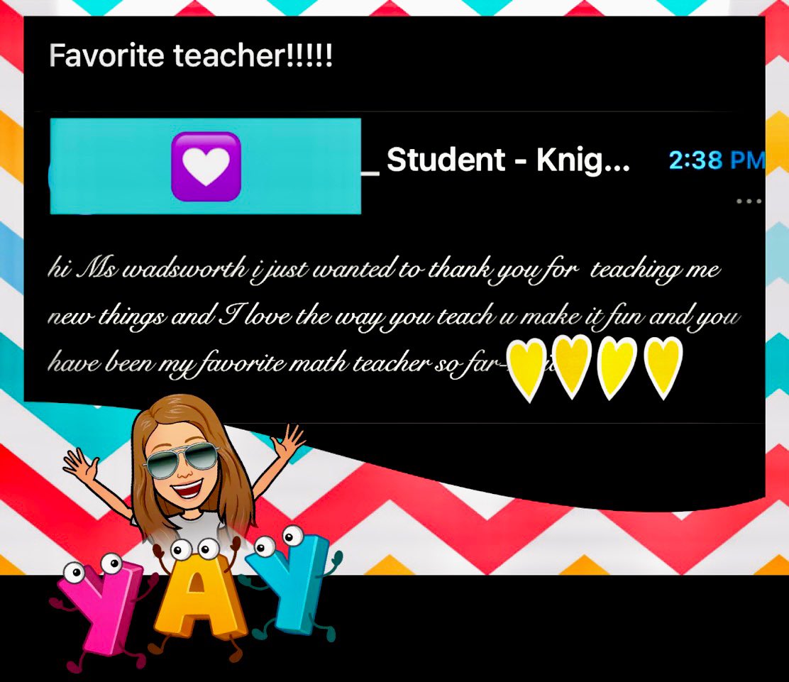 Wadsworth_KES's tweet photo. One of my kiddos sent me the sweetest email today! Thank you for making my day! https://t.co/jA8HjB01pY