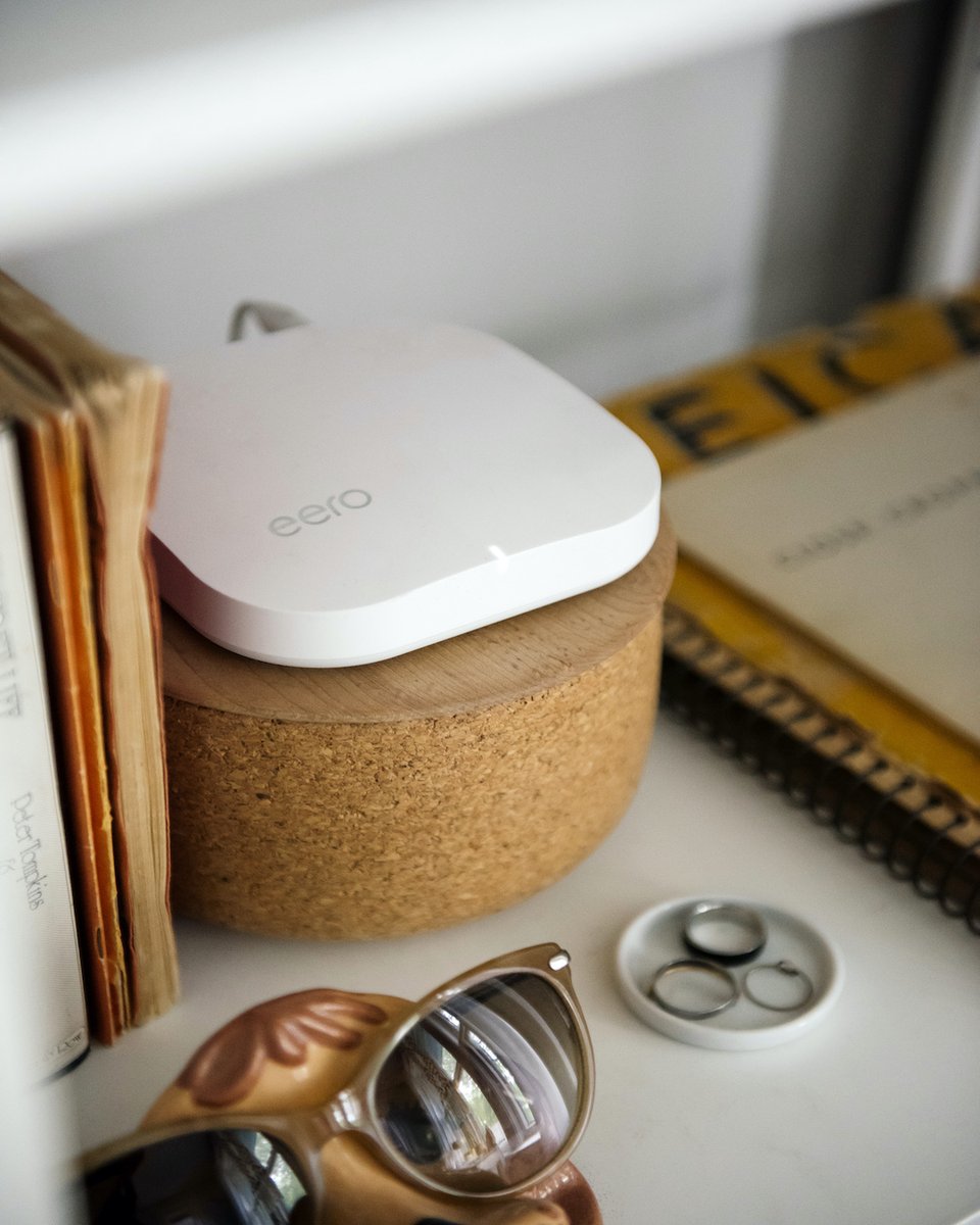 Nobody wants to put the giant black router from their internet provider on their desk. That's where the eero Pro comes in, it not only will look great on any desk/coffee table/kitchen counter you put it on. It also greatly increases your wifi range and speeds throughout your home