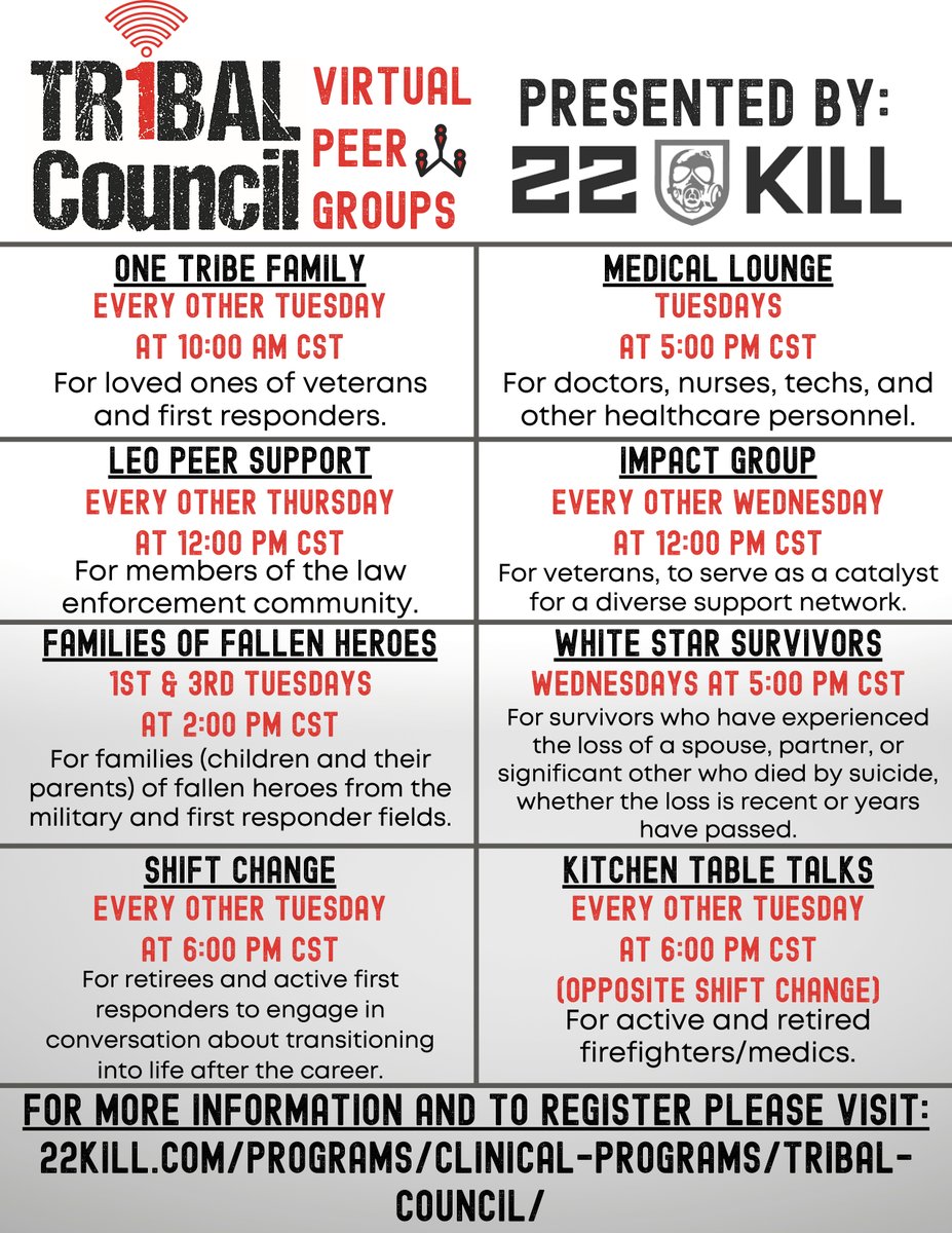 OneTribe_22KILL's tweet photo. Anyone interested in participating in any Tribal Council Group this week must contact Chris Payne by email.
Contact the Tribal Council Admin (Chris Payne) at chris@22kill.com to register.

#22KILL #OneTribeOneFight #TribalCouncil https://t.co/RqhQ4PZPQ6