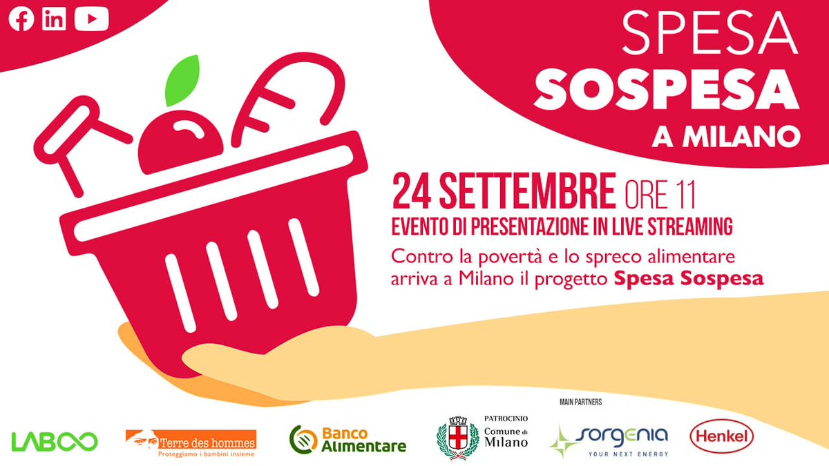 FsrancecoL's tweet photo. Il progetto https://t.co/TE5357D9w6 sbarca a #Milano, grazie alla collaborazione con @tdhitaly @BancoAlimentare e il patrocinio del @ComuneMI
Ne parliamo Giovedi 24 Settembre ore 11.00 in diretta streaming >> https://t.co/Yh4bjetv6E
#Spesasospesaitalia #energiacondivisa
#lab00 https://t.co/IwXnNbE978