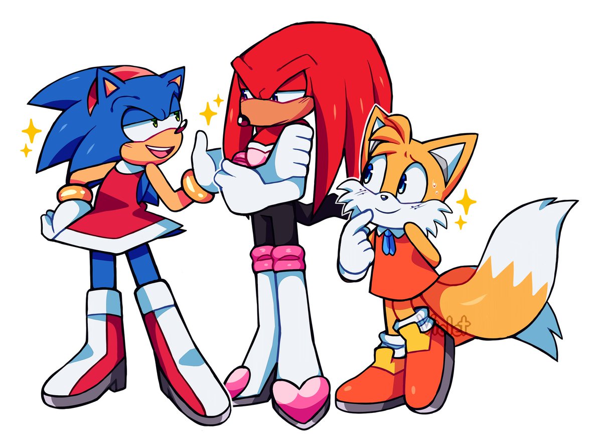 NattStar ⭐✏️ on X: Team Sonic! 💛💙❤️ #SonicMovie2 #Sonic #Tails  #KnucklesTheEchidna  / X