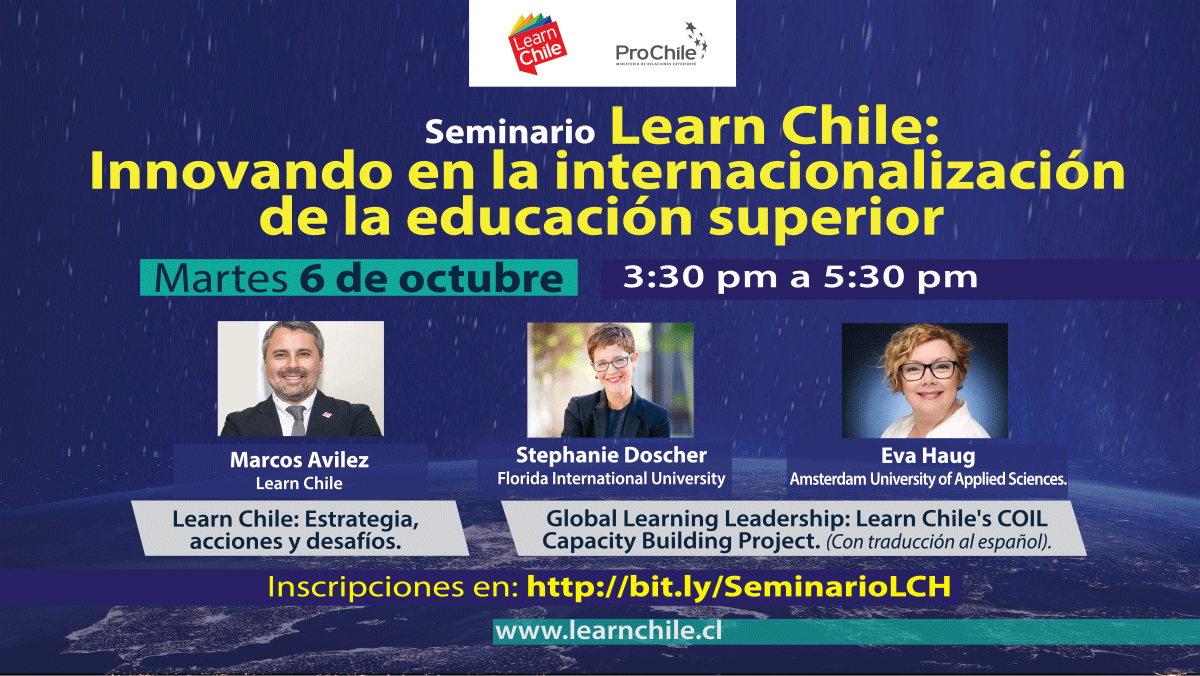 #LearnChile invita a las instituciones de educación superior del país a sumarse al Seminario bienal de la red, el 6 de octubre, 15.30hs. Se presentará la contribución de la red al posicionamiento de Chile como destino de estudios. Programa e inscripción: bit.ly/2ZX1OzP