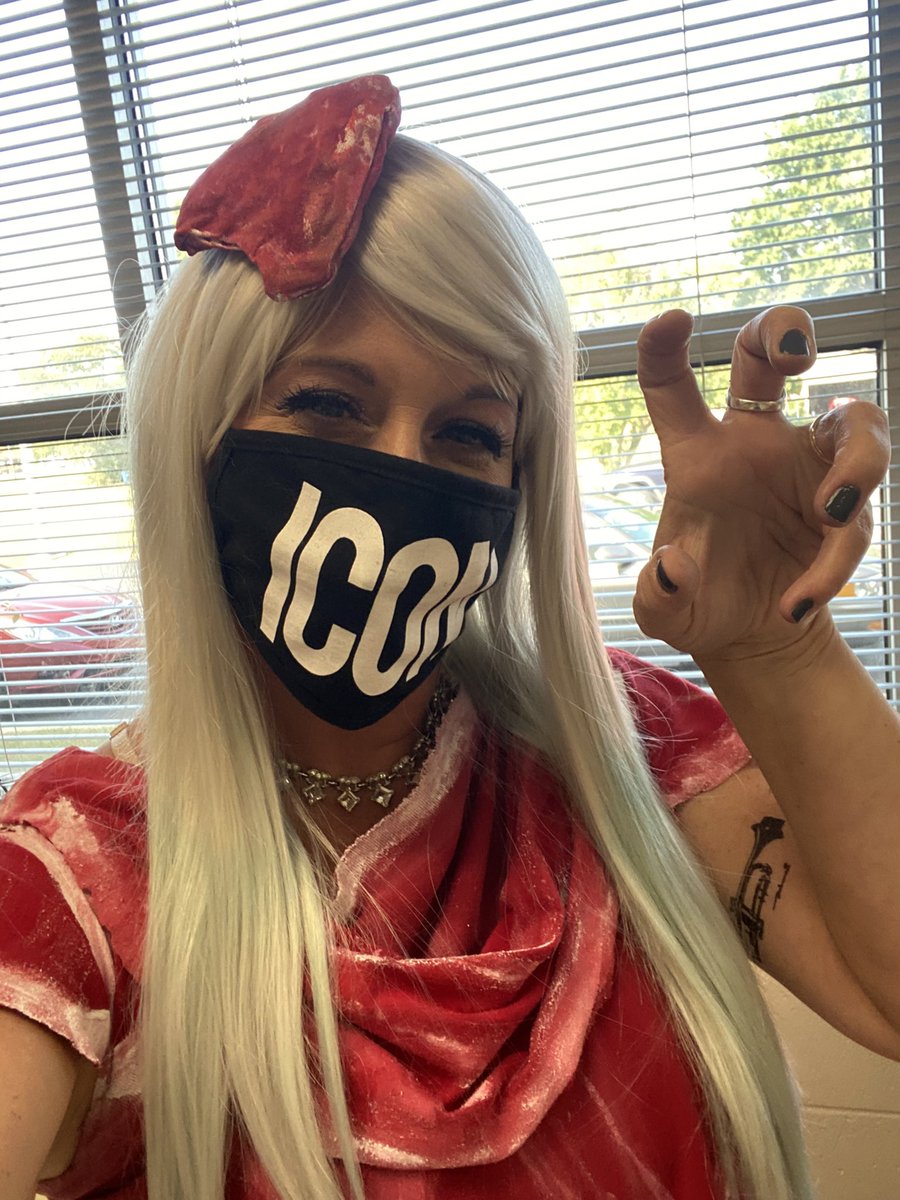 gaga4mdna's tweet photo. Today was favorite musician day at school. You can probably imagine who I was. @ladygaga @hauslabs #stupidlove #icon #glamstick #eyeliener https://t.co/D6uREgtfX1