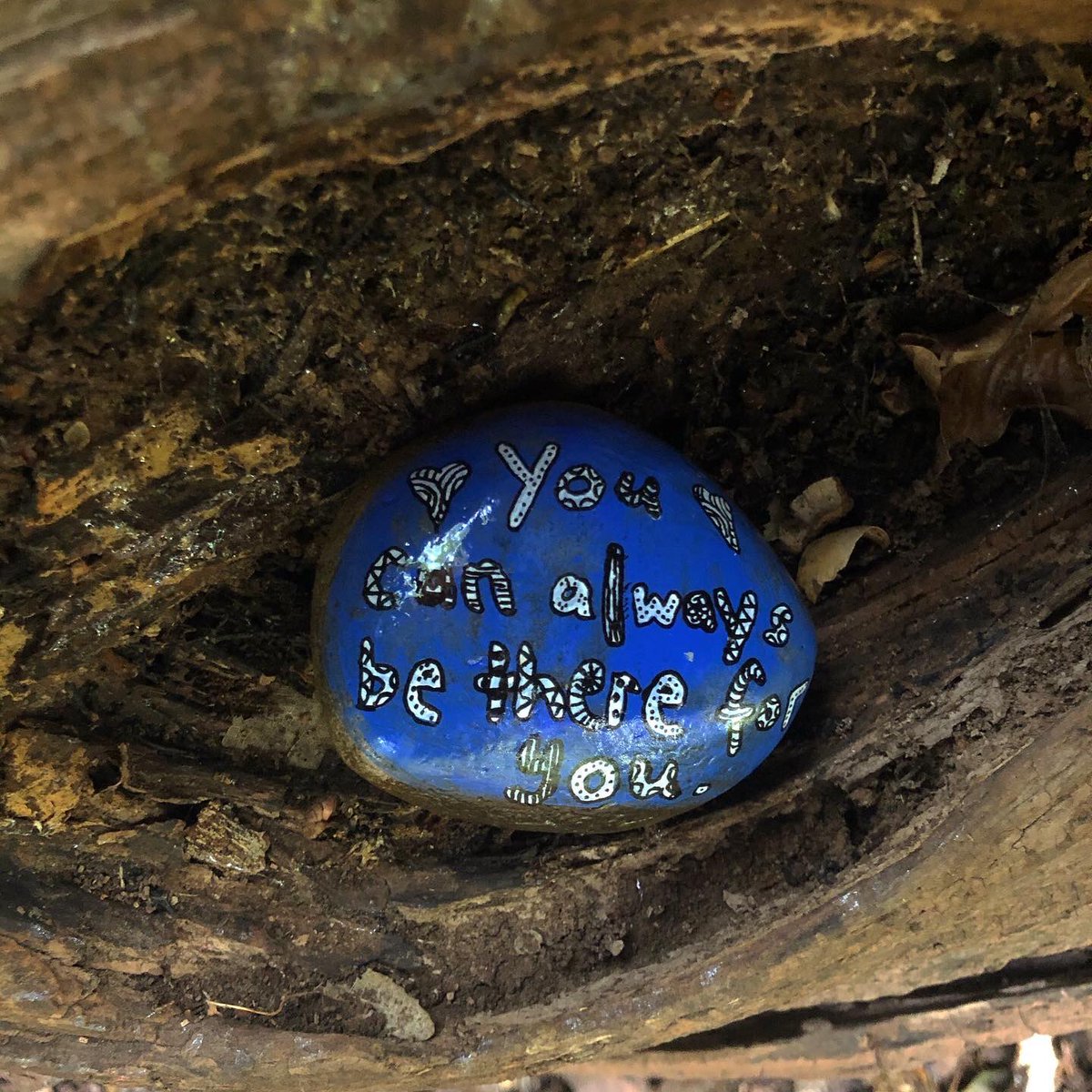 CompassionateRo's tweet image. You can always be there for you 💙

This little knot in a fallen tree was a perfect temporary home for a stone.

#pebbleswithpurpose #compassionaterocks #compassionrocks #KindnessMatters #selfcare #selfcompassion #paintedrocks #365daysofcompassion #kindnessrocks