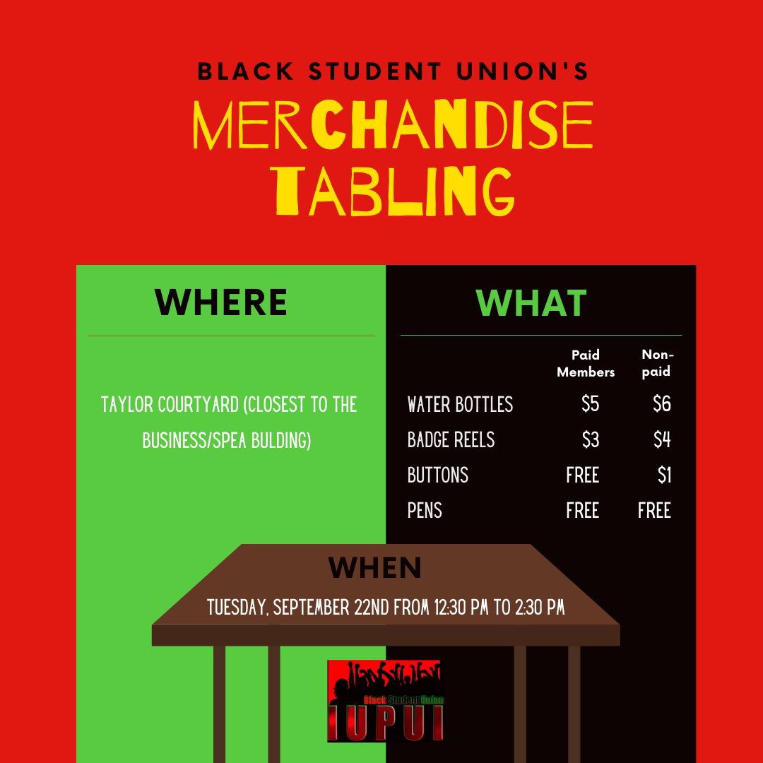 Here are two upcoming events! Visit us during tabling tomorrow — and don’t forget about next Monday’s virtual event! ✊🏿👀